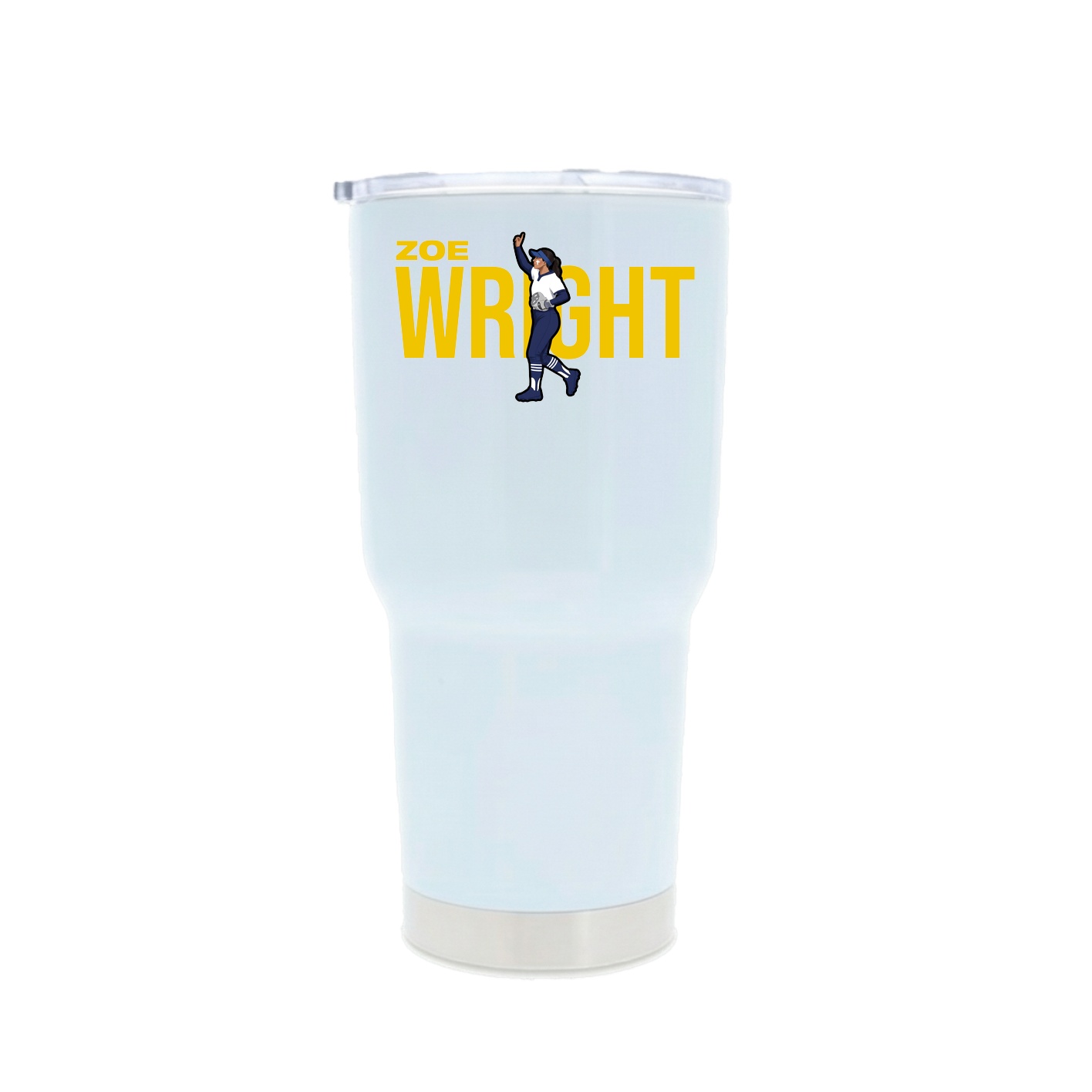30oz Stainless Steel Tumbler — Player Name in White