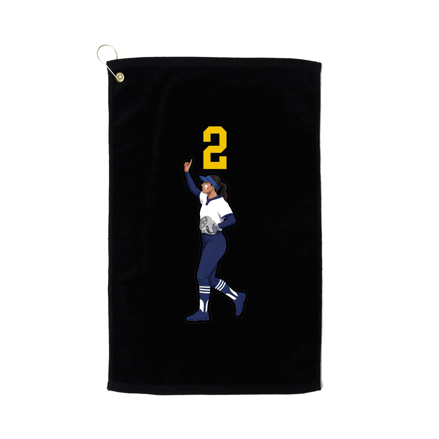 Golf Towel — Number Top in Black