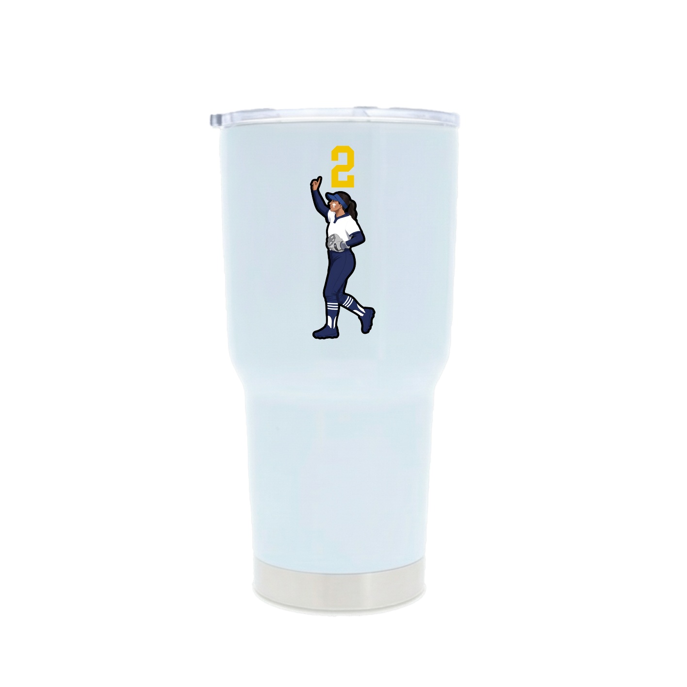 30oz Stainless Steel Tumbler — Number Top in White