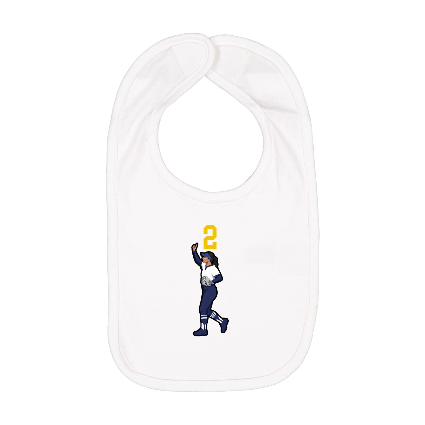 Infant Bib — Number Top in White