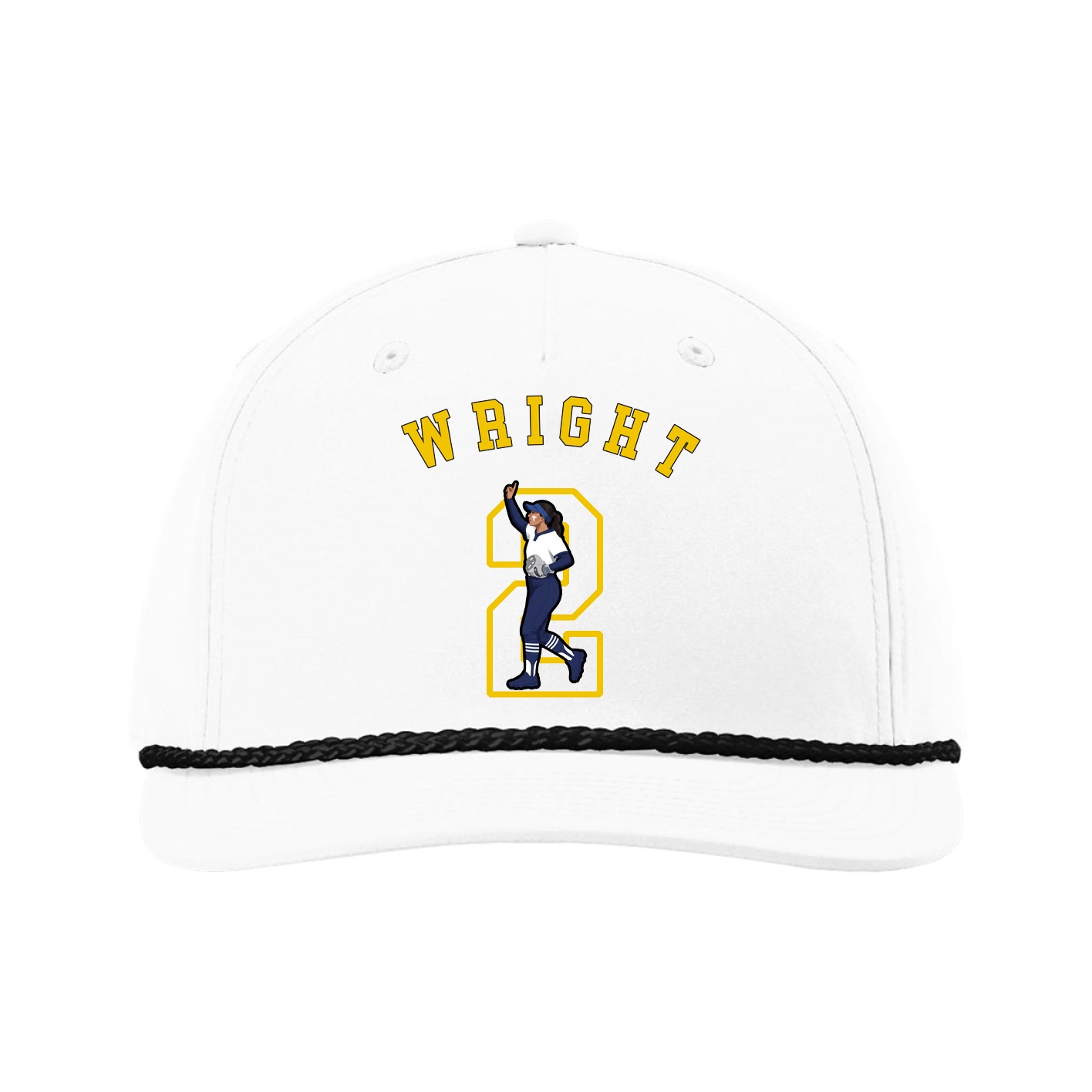 Five-Panel Classic Rope Cap — Shirsey Arch in White