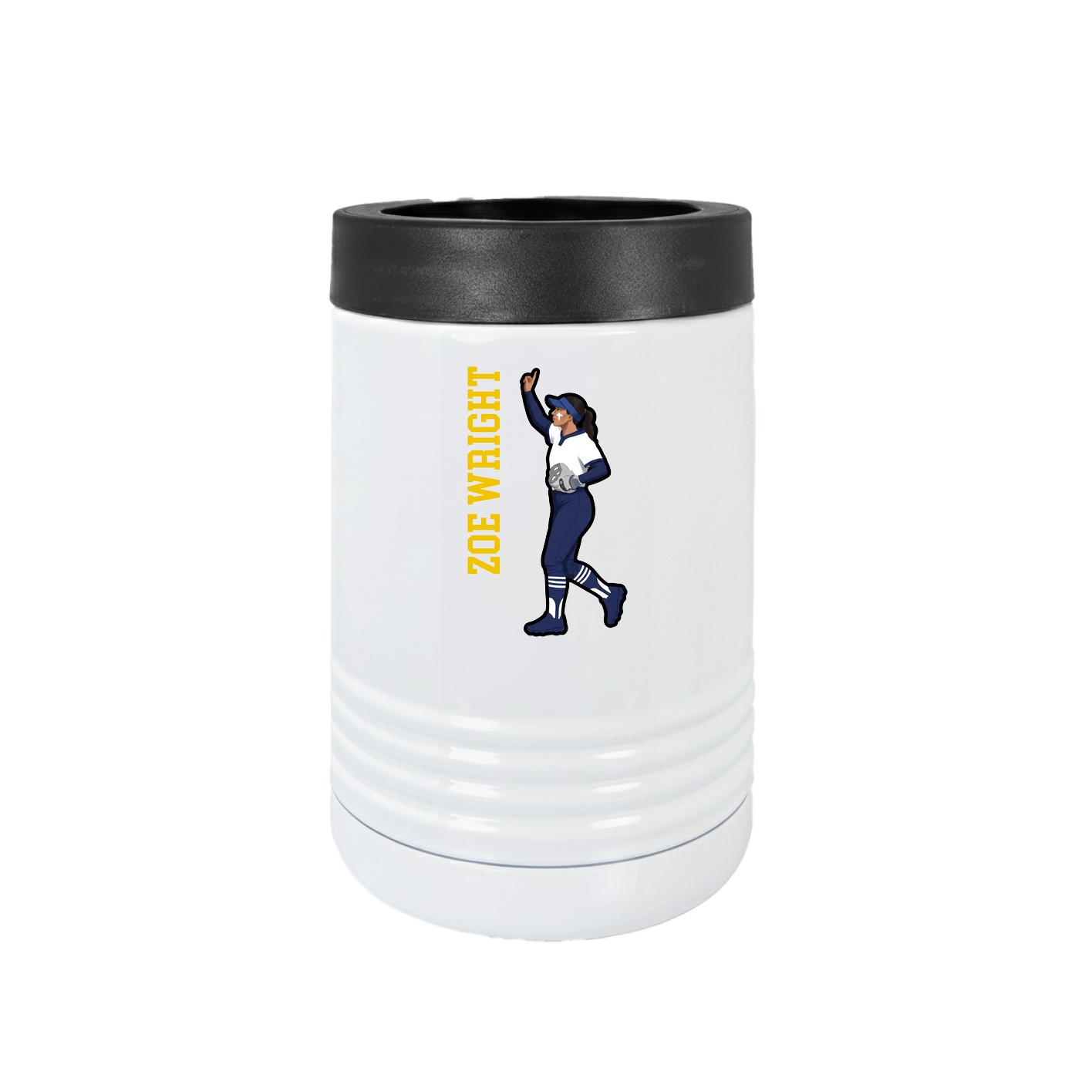 Beverage Holder — Name Vertical in White