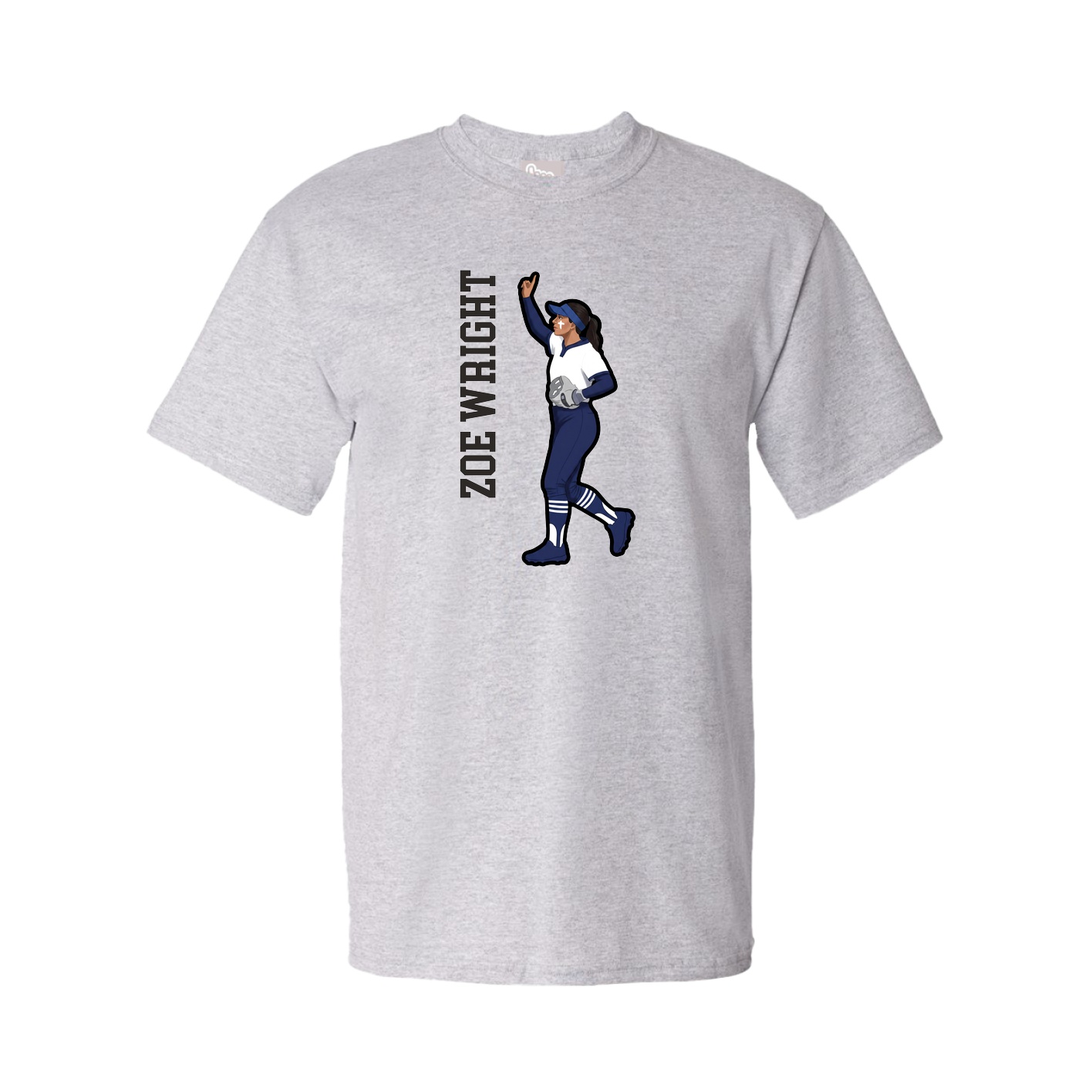 Tee — Name Vertical in Grey