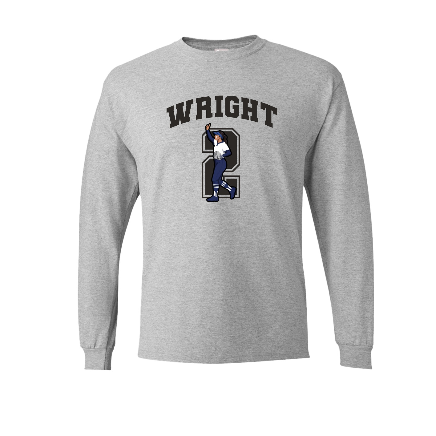 Long Sleeve Tee — Number in Grey
