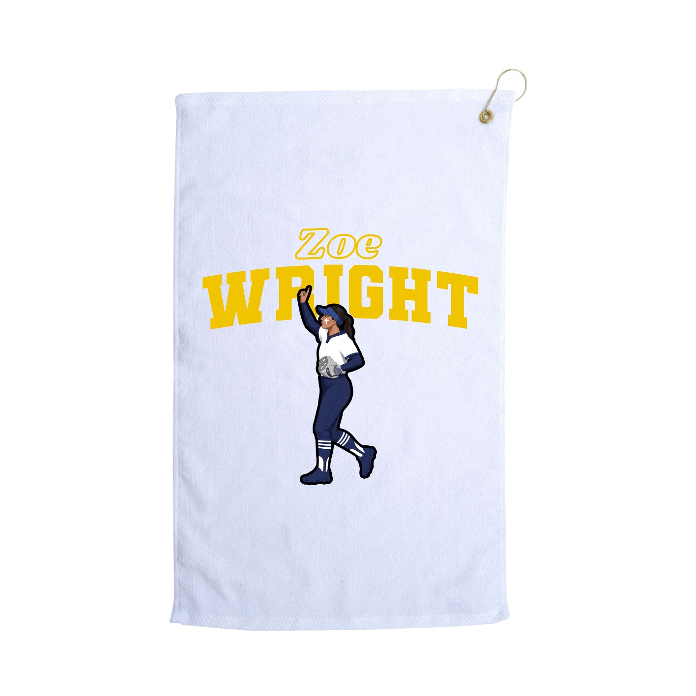 Golf Towel — Name Arch in White