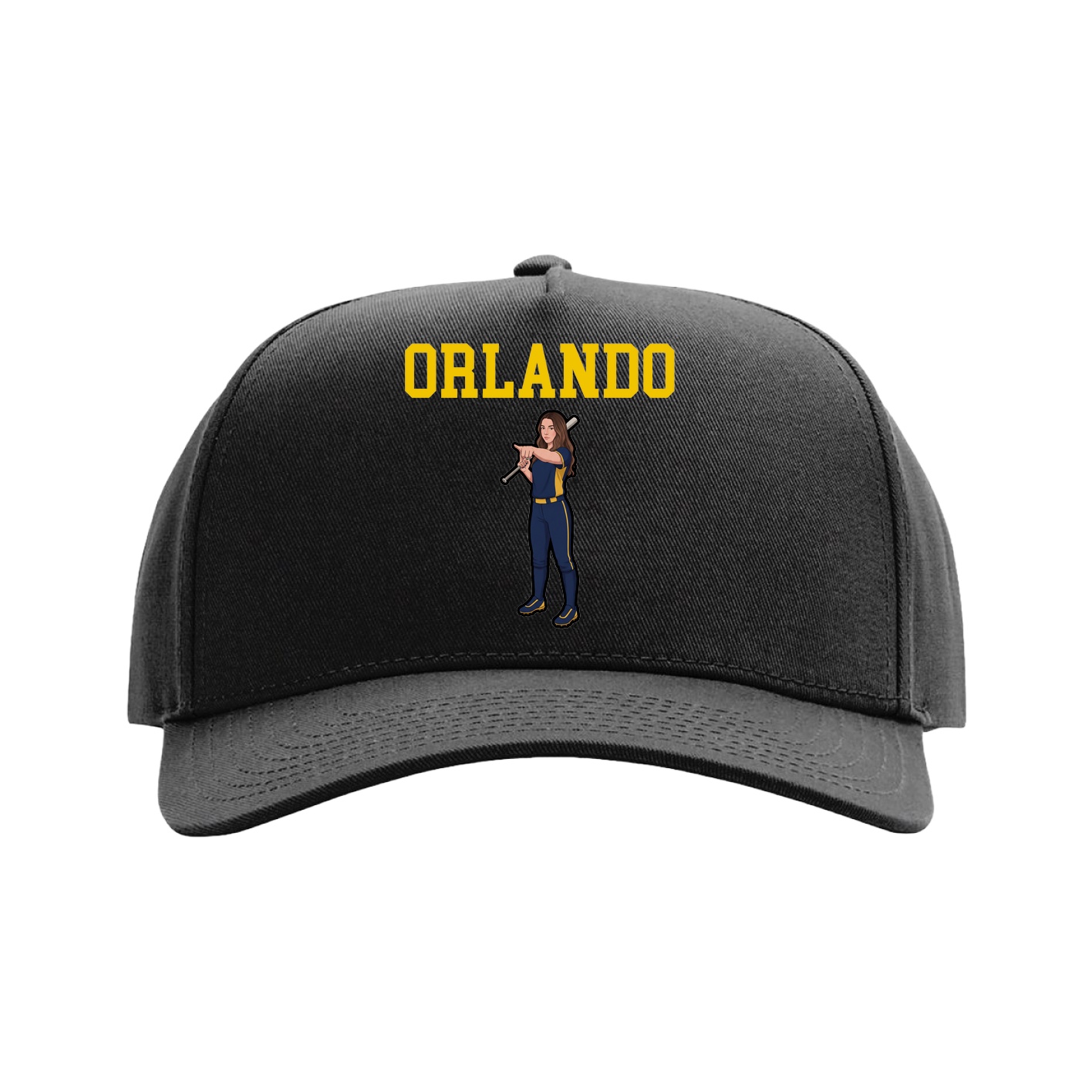 Full Fabric Five-Panel Champ Cap — Shirsey in Black