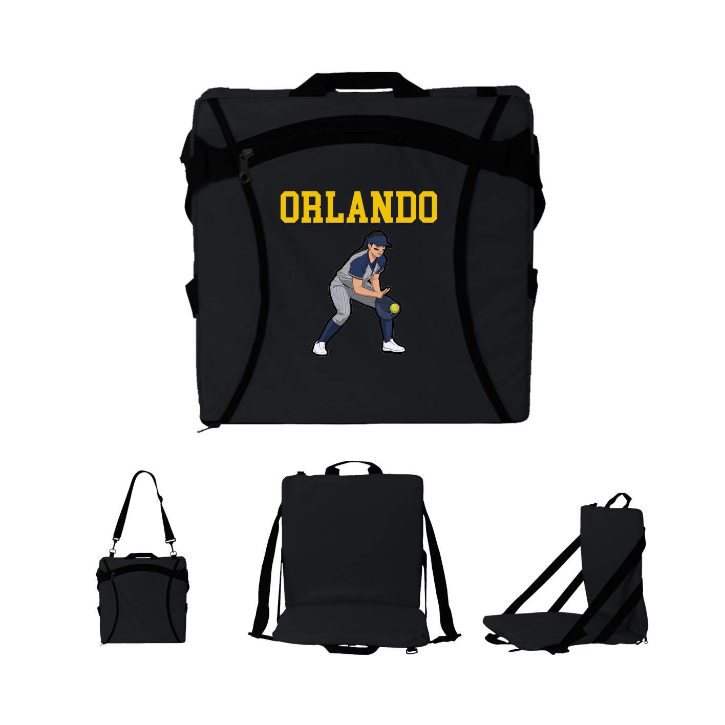 Folding Stadium Seat — Shirsey in Black