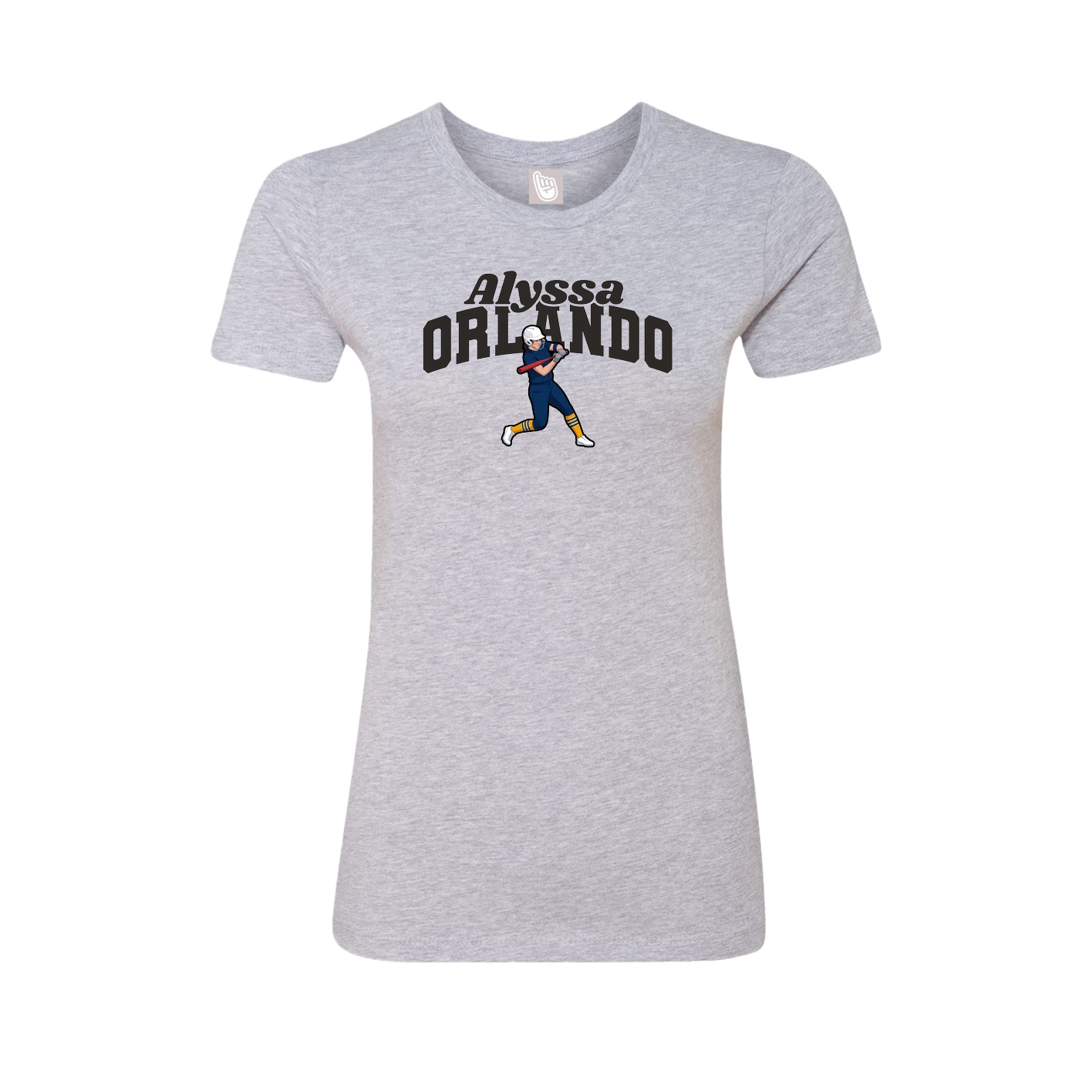 Fitted Women's Tee — Signature Arch in Grey