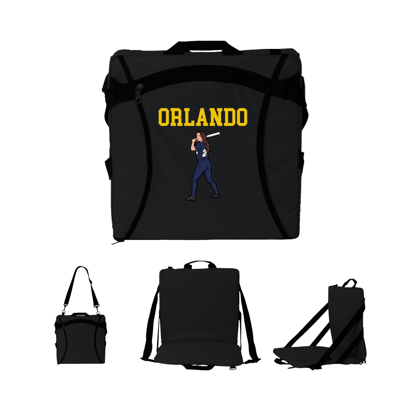 Folding Stadium Seat — Shirsey in Black