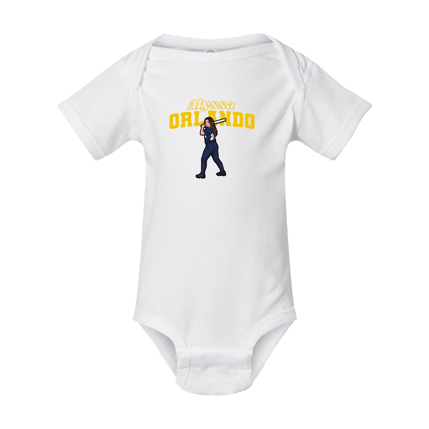 Baby Onesie — Name Arch in White