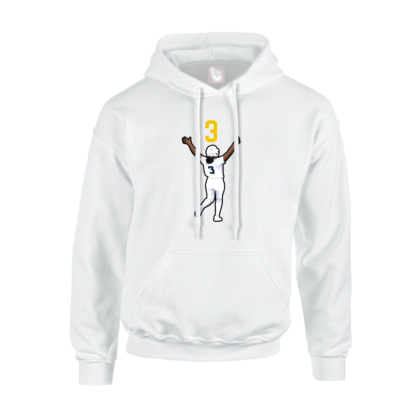 Hoodie — Number Top in White