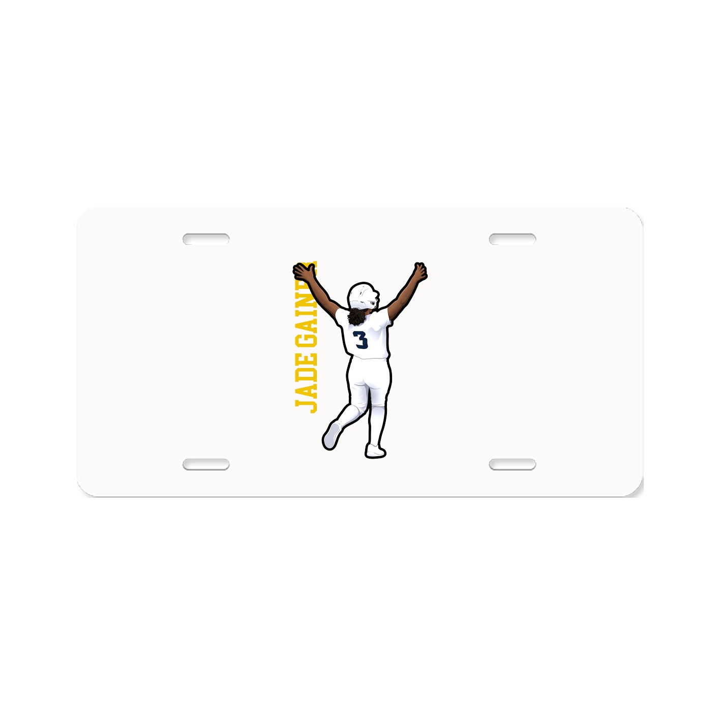 License Plate — Name Vertical in Classic