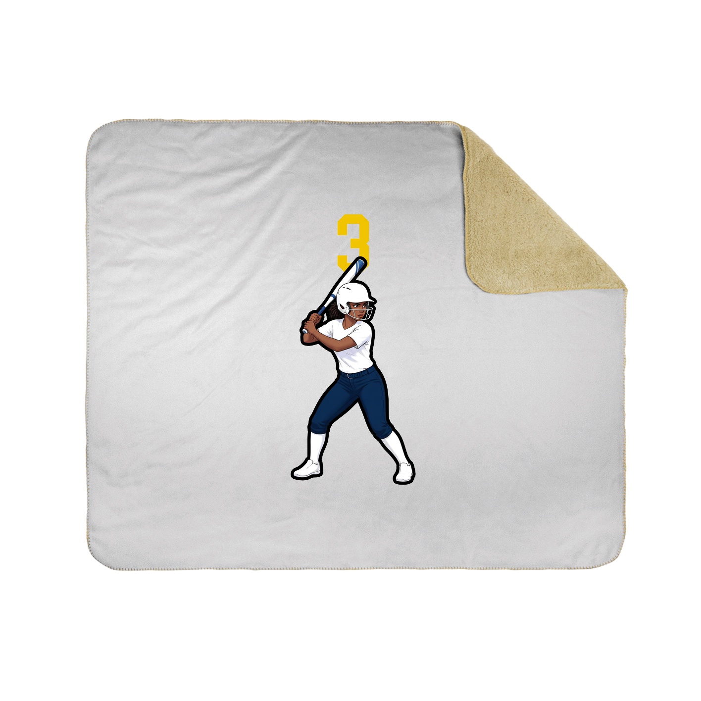 Throw Blanket — Number Top in White