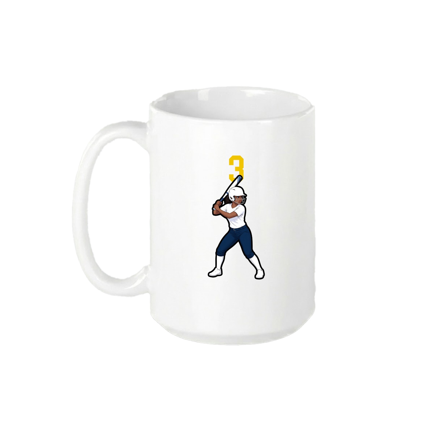 15oz Coffee Mug — Number Top in White