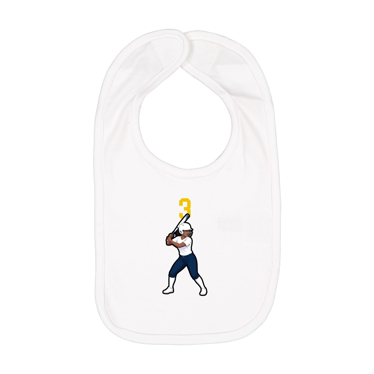 Infant Bib — Number Top in White