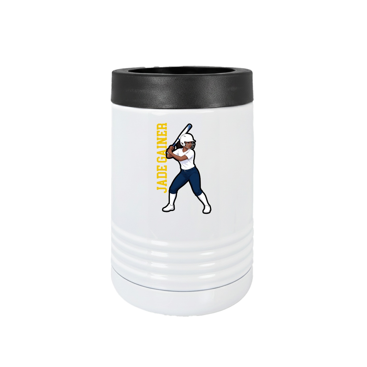 Beverage Holder — Name Vertical in White