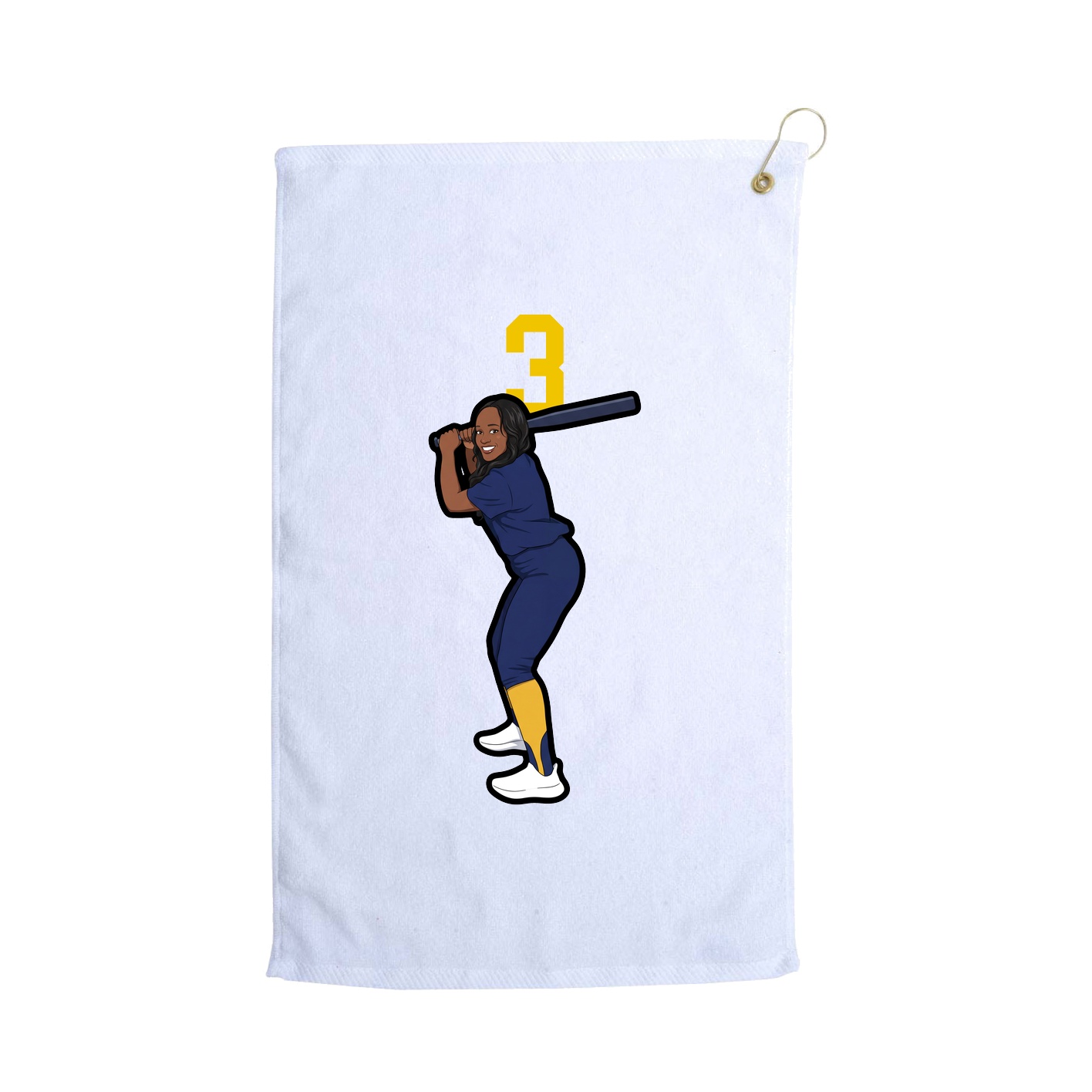Golf Towel — Number Top in White