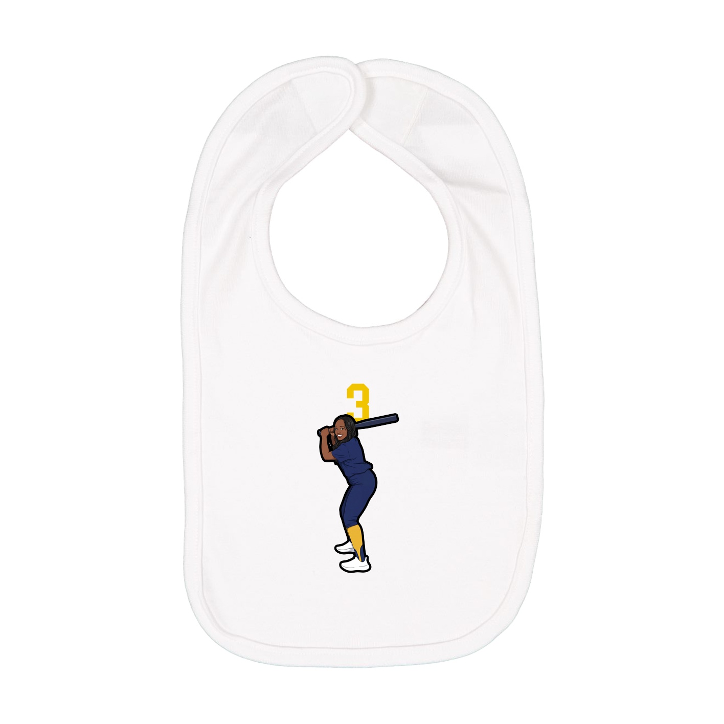 Infant Bib — Number Top in White