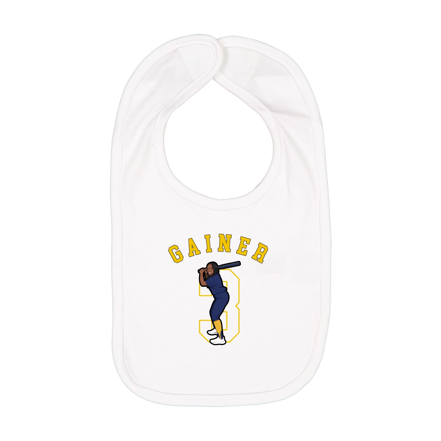 Infant Bib — Shirsey Arch in White