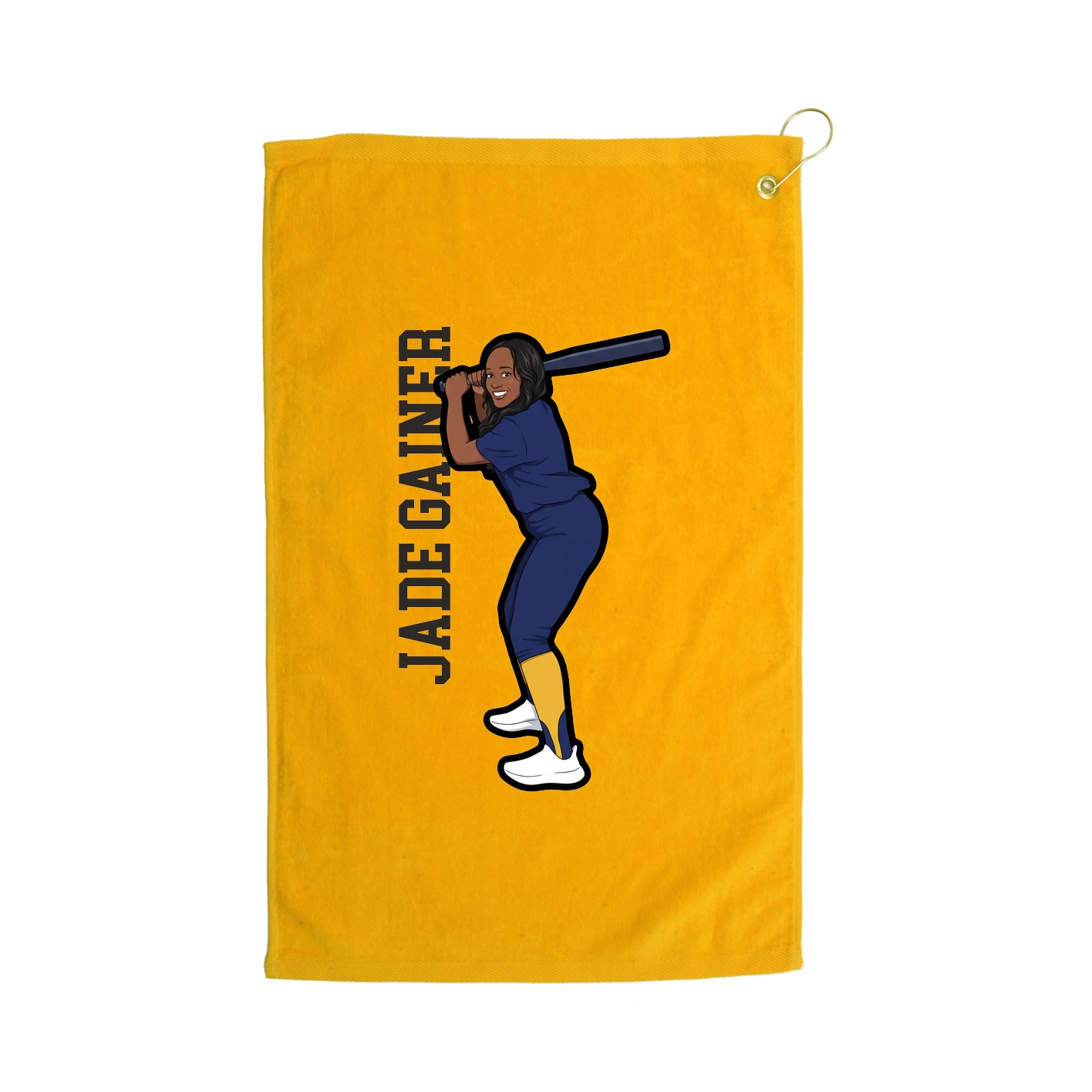 Golf Towel — Name Vertical in Gold