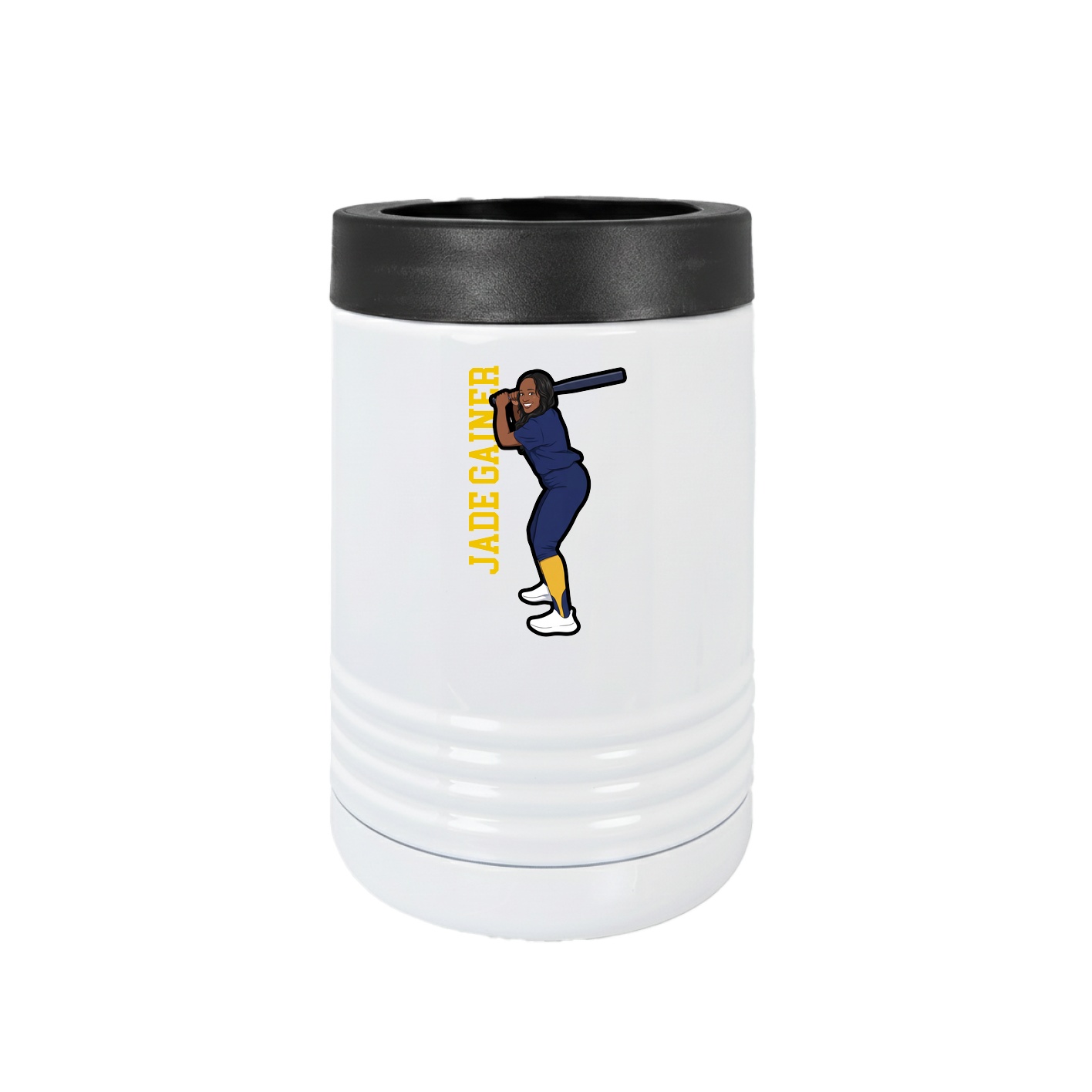 Beverage Holder — Name Vertical in White