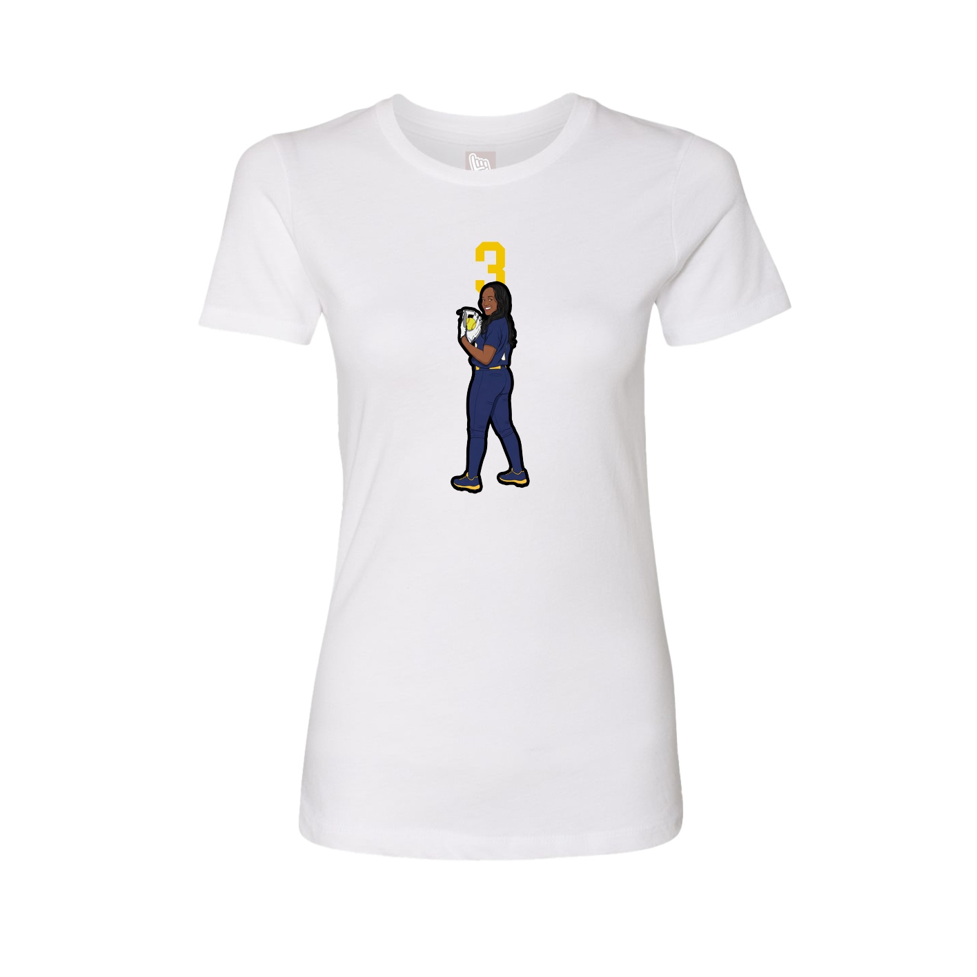 Fitted Women's Tee — Number Top in White
