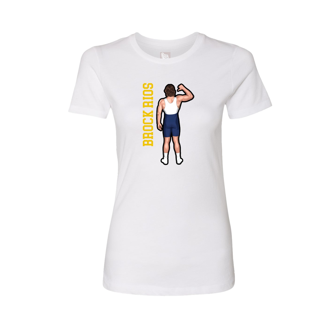 Fitted Women's Tee — Name Vertical in White