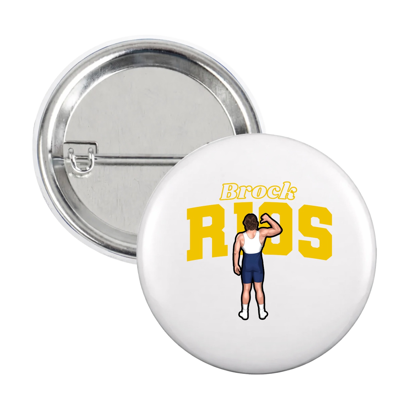 Game Day Button — Name Arch in White