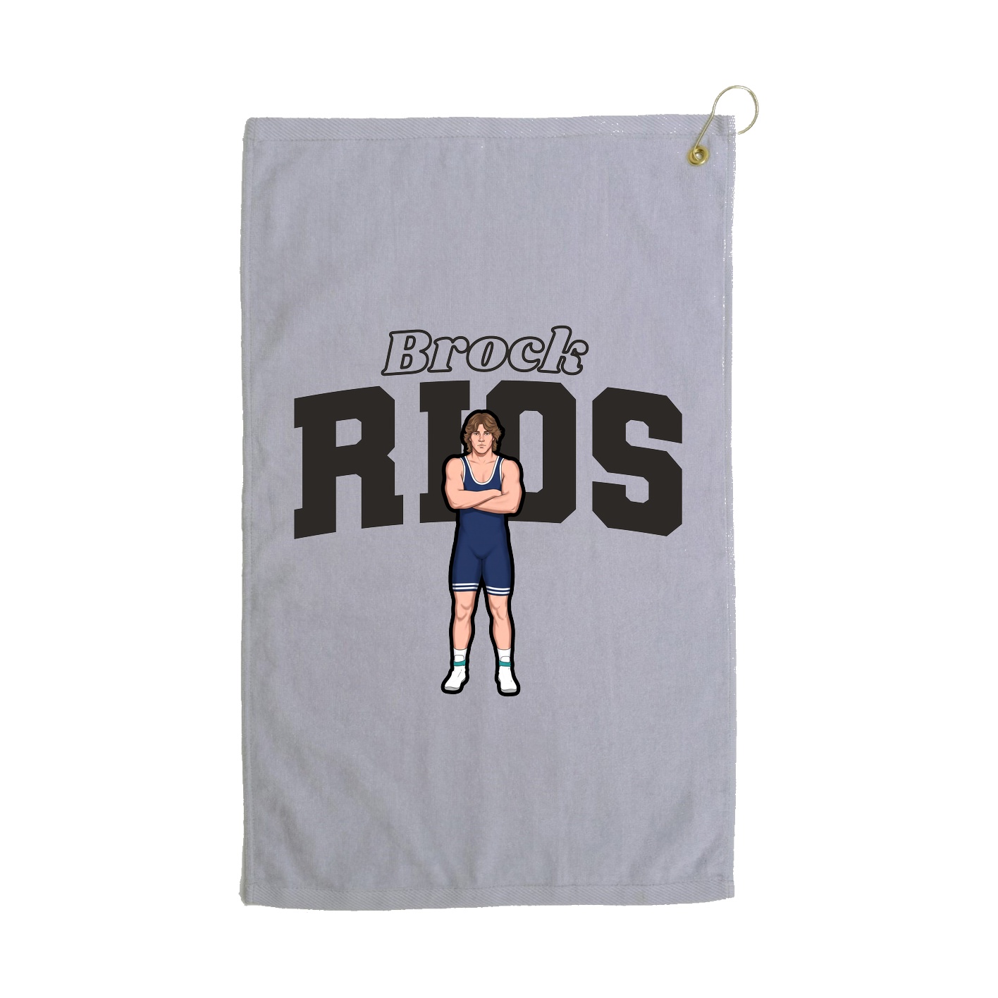 Golf Towel — Name Arch in Grey