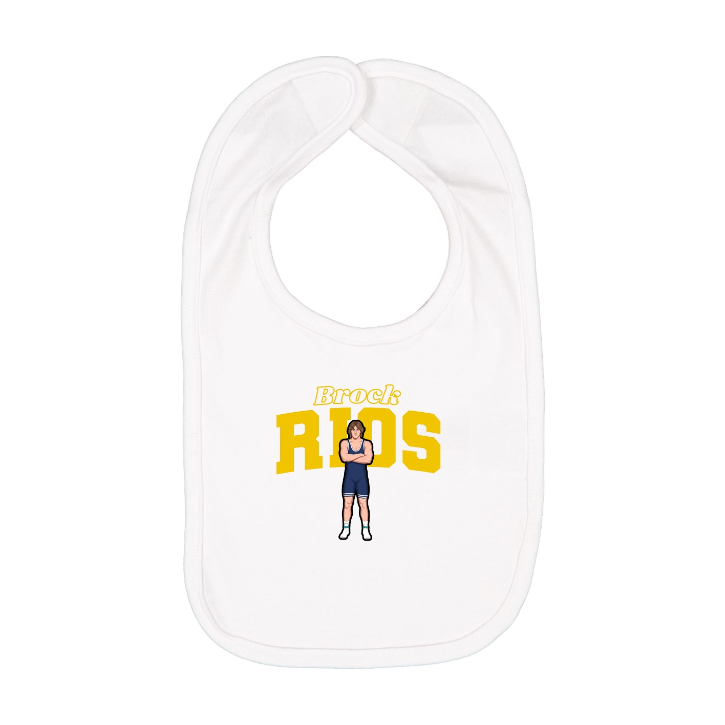 Infant Bib — Name Arch in White