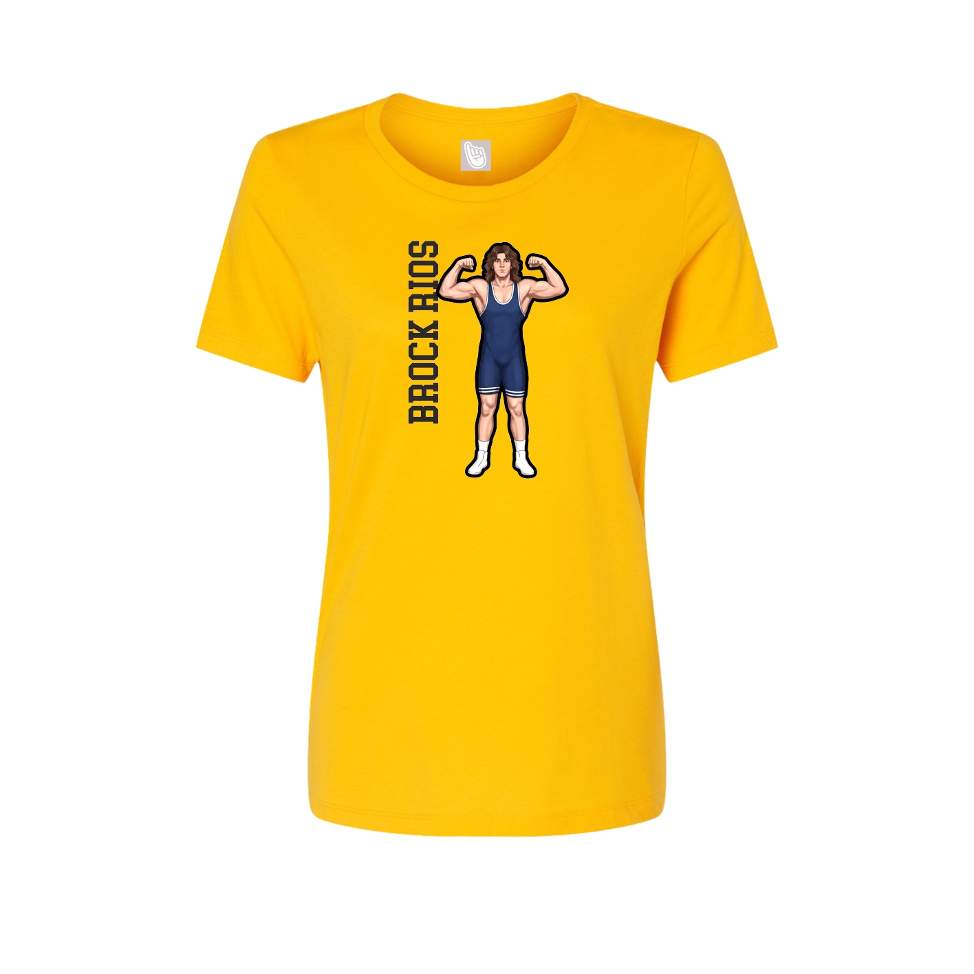 Fitted Women's Tee — Name Vertical in Gold