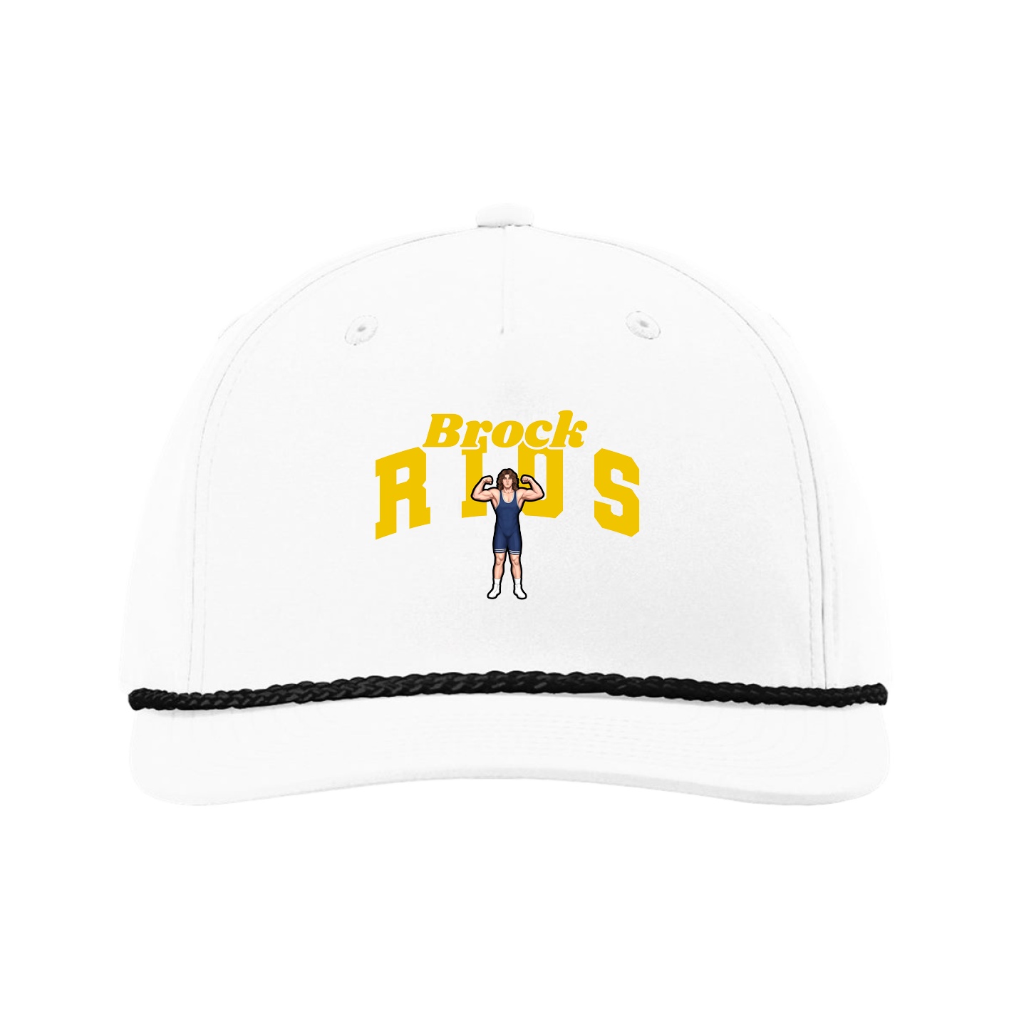 Five-Panel Classic Rope Cap — Signature Arch in White