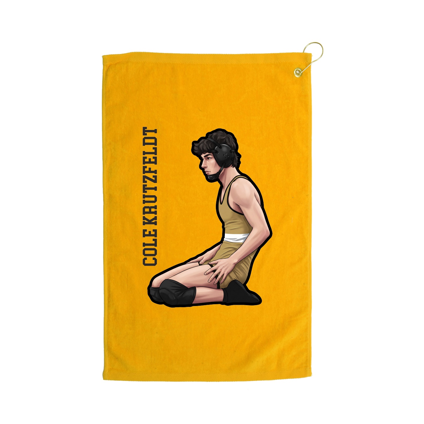Golf Towel — Name Vertical in Gold