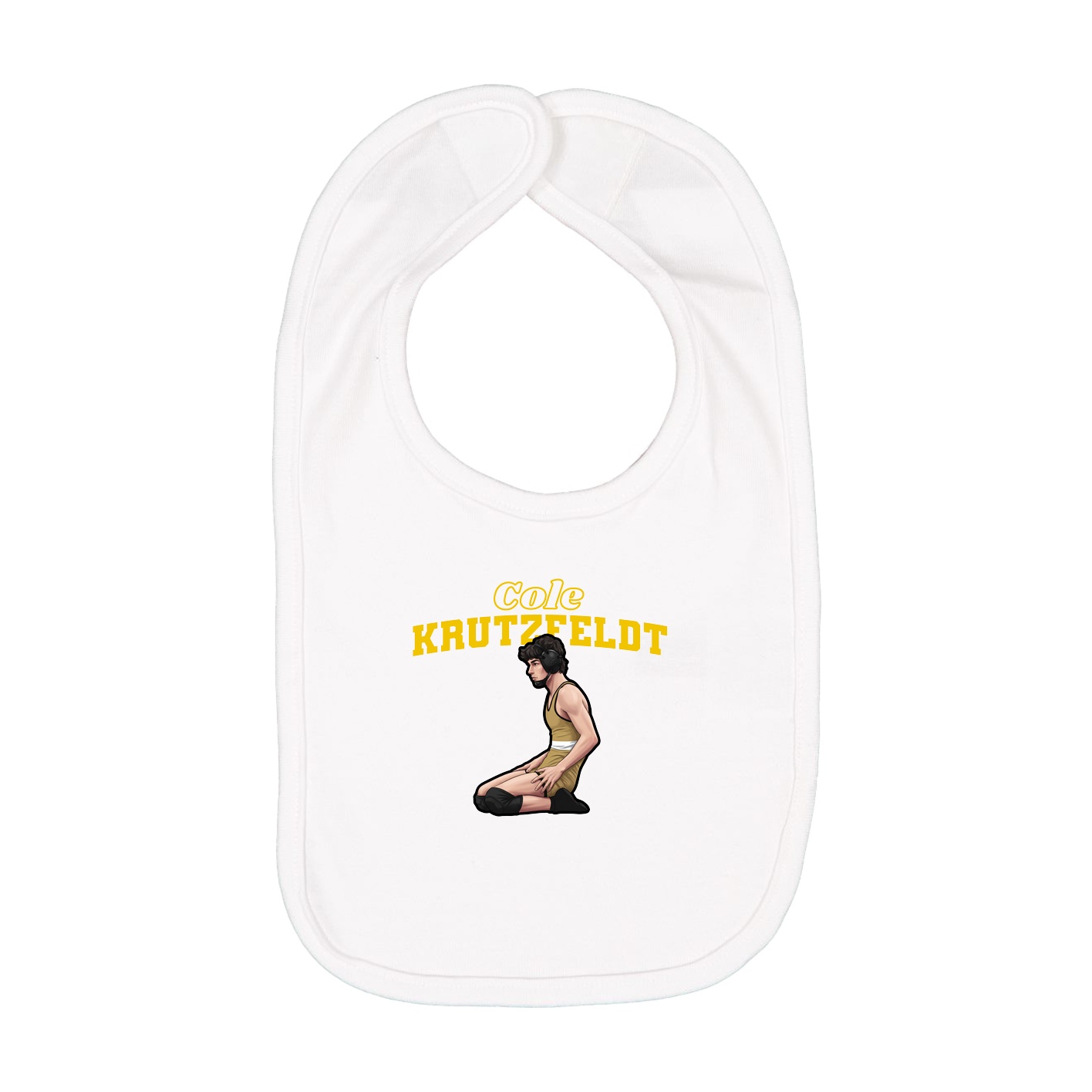 Infant Bib — Name Arch in White