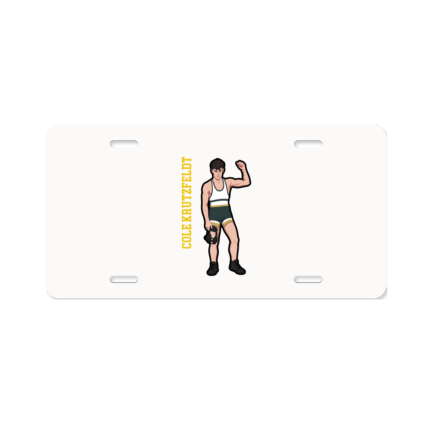 License Plate — Name Vertical in Classic