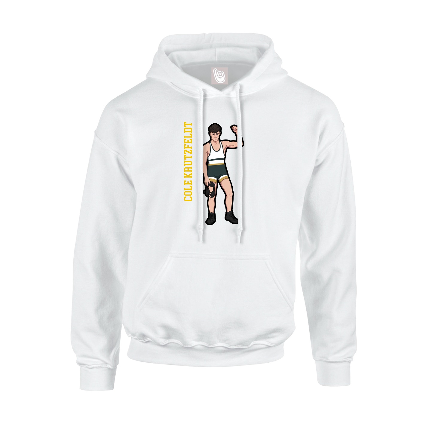 Youth Hoodie — Name Vertical in White