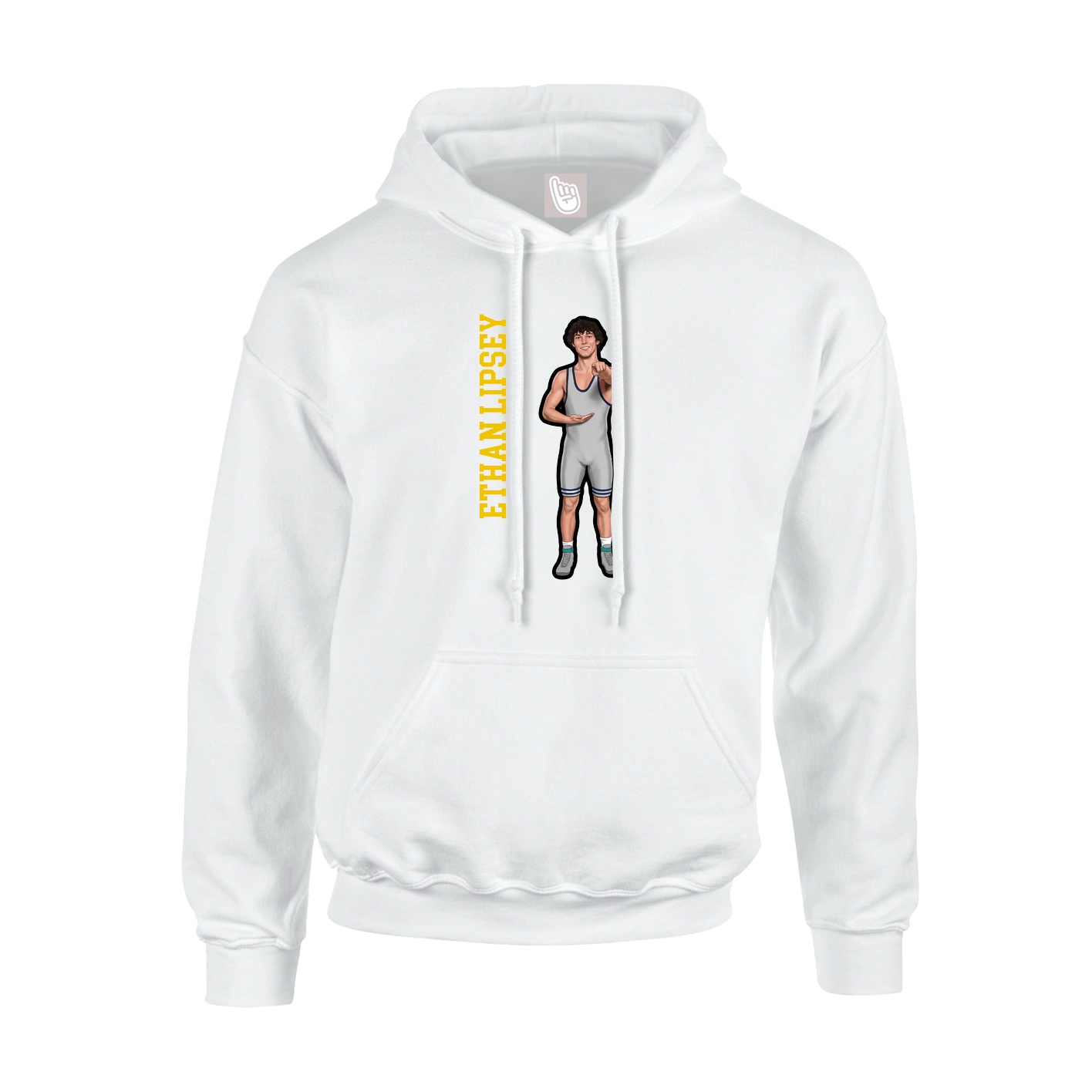 Youth Hoodie — Name Vertical in White