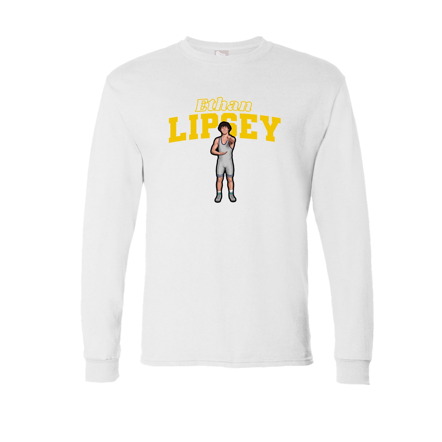 Long Sleeve Tee — Name Arch in White