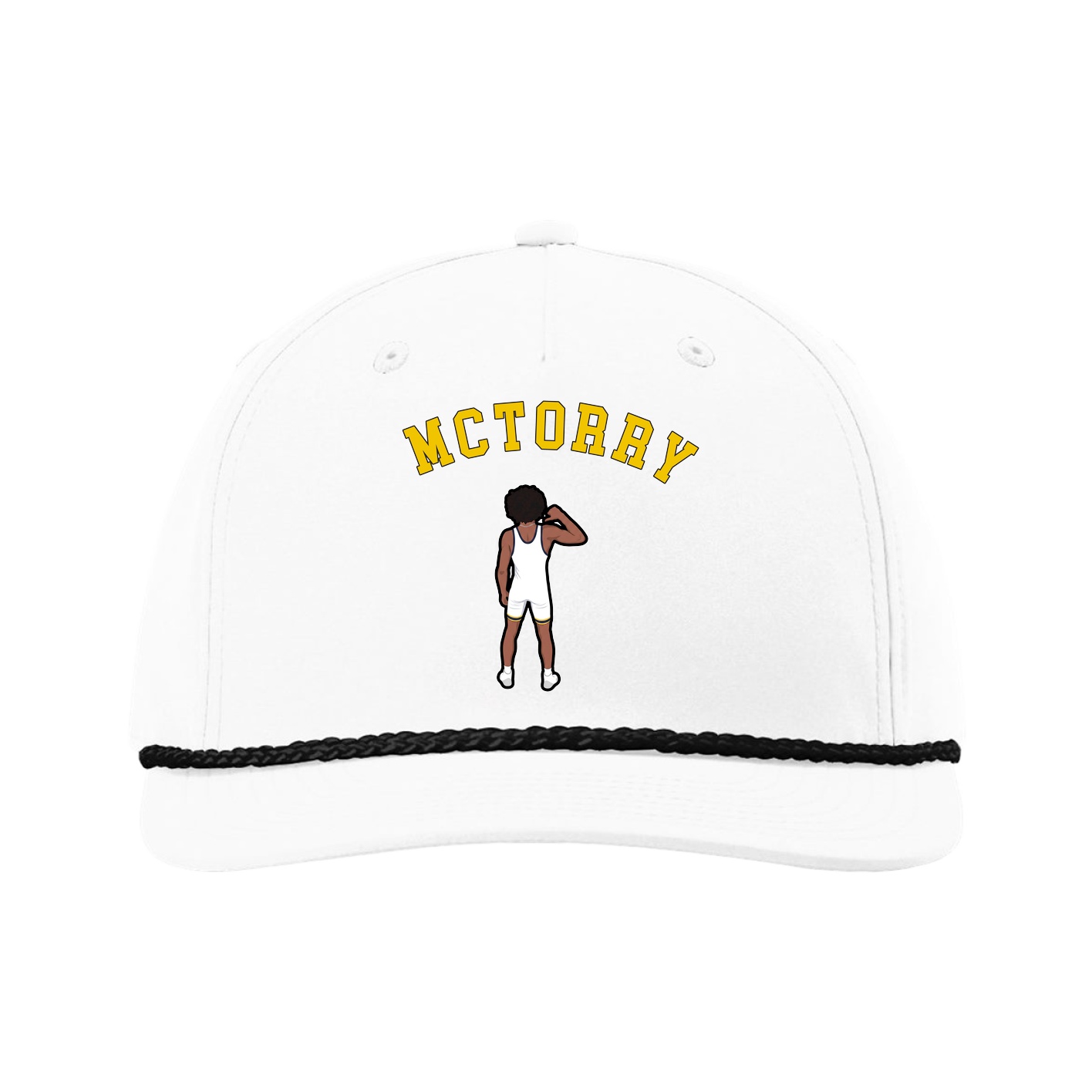 Five-Panel Classic Rope Cap — Shirsey Arch in White