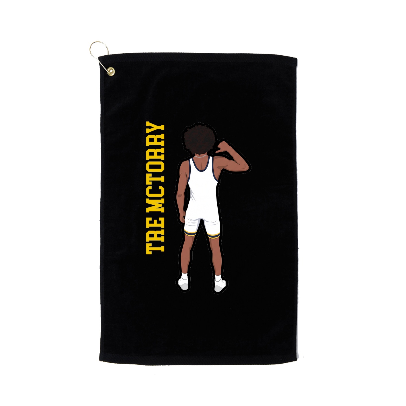 Golf Towel — Name Vertical in Black