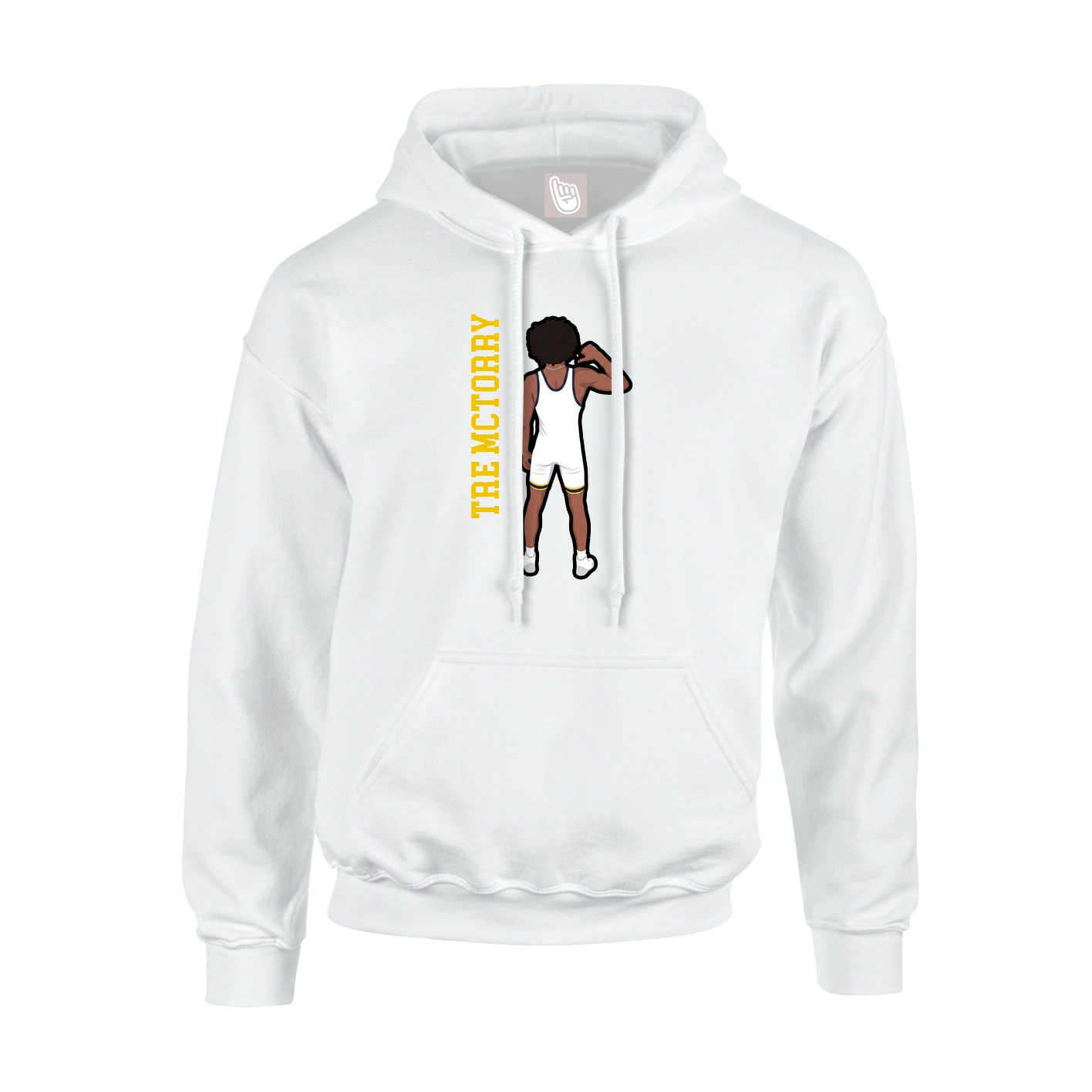 Youth Hoodie — Name Vertical in White