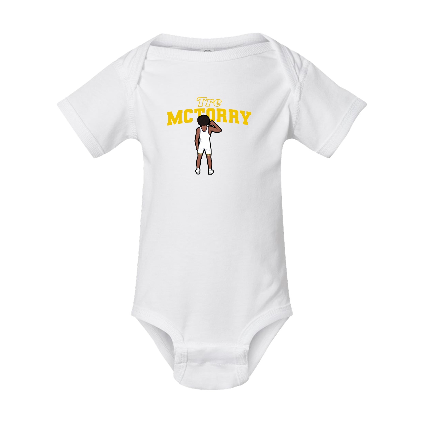 Baby Onesie — Name Arch in White