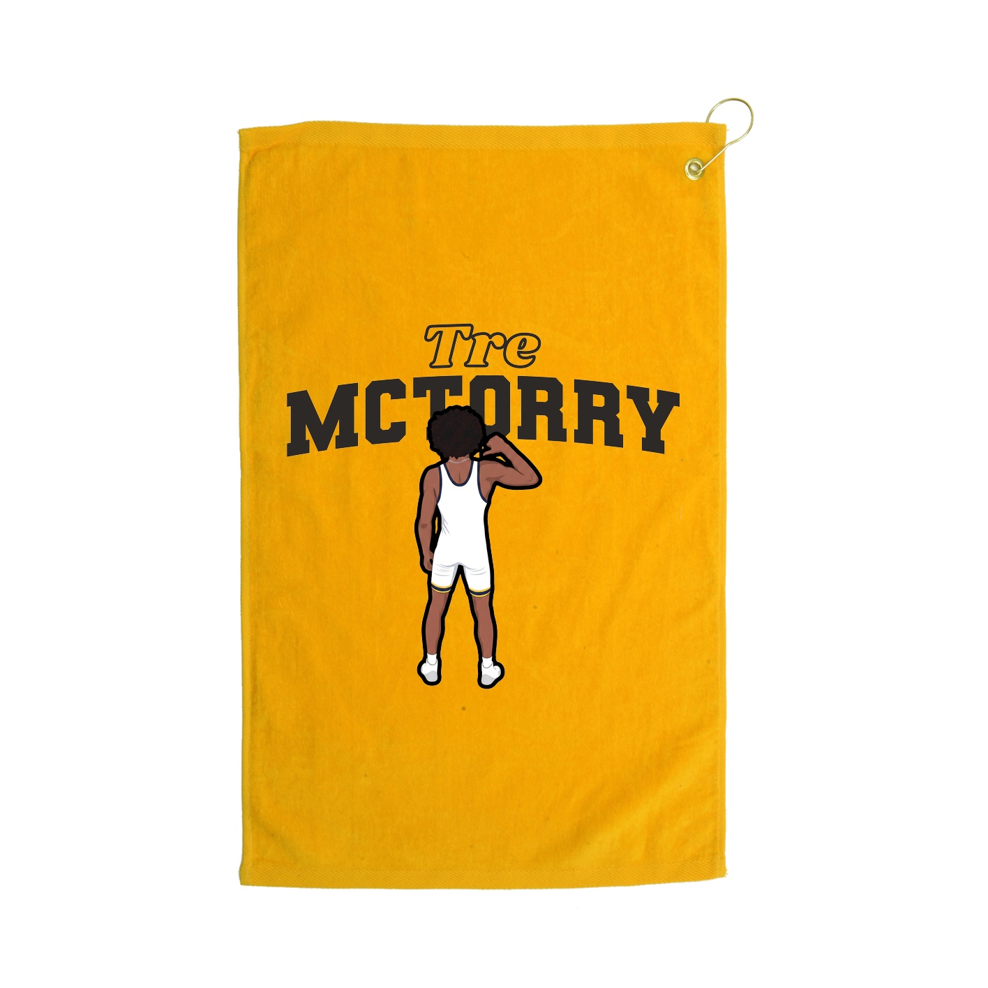 Golf Towel — Name Arch in Gold