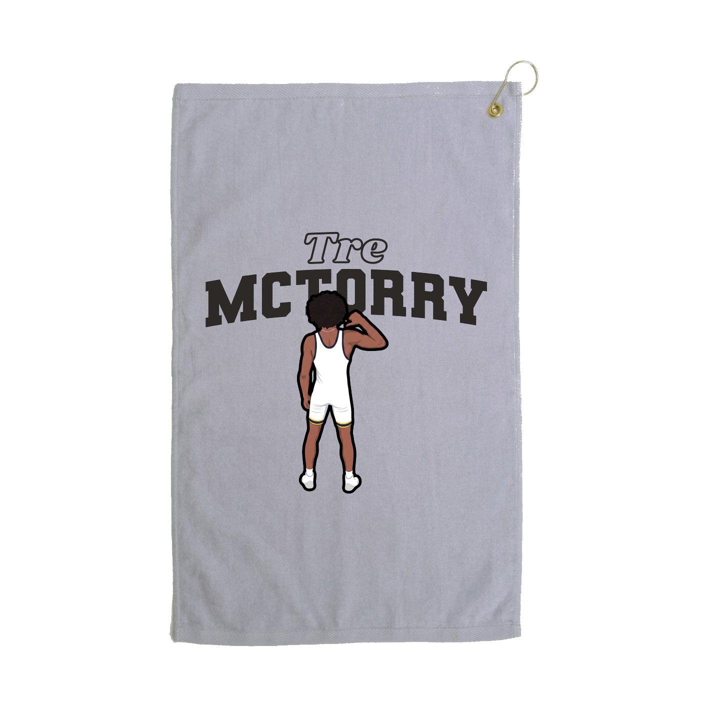 Golf Towel — Name Arch in Grey