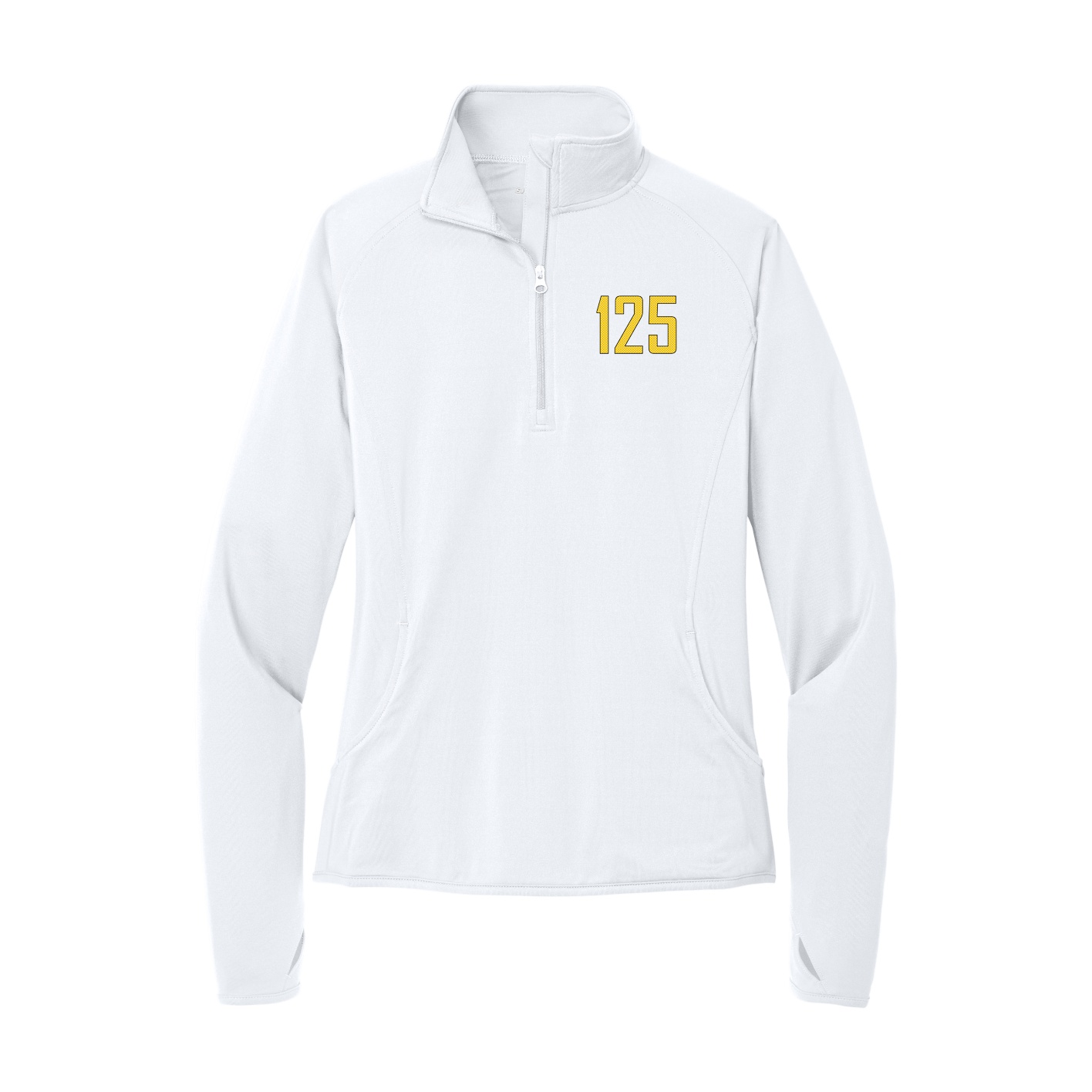 Women's Q-Zip Pullover — Front Shirsy in White
