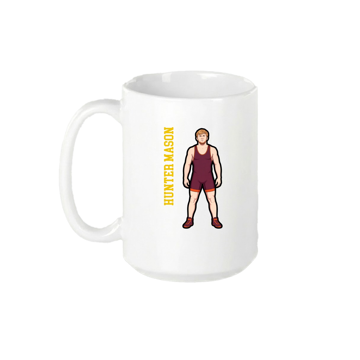 15oz Coffee Mug — Name Vertical in White