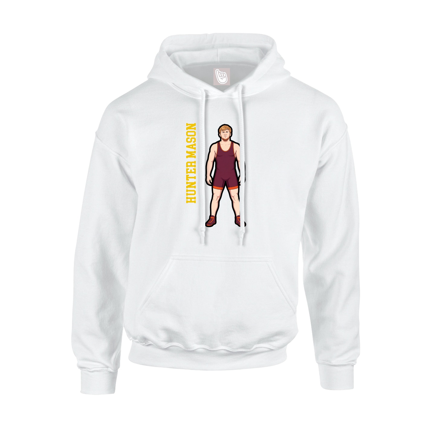 Youth Hoodie — Name Vertical in White