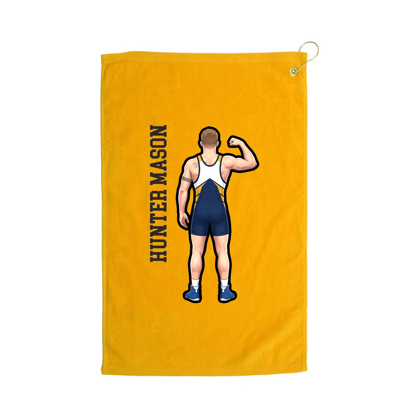 Golf Towel — Name Vertical in Gold