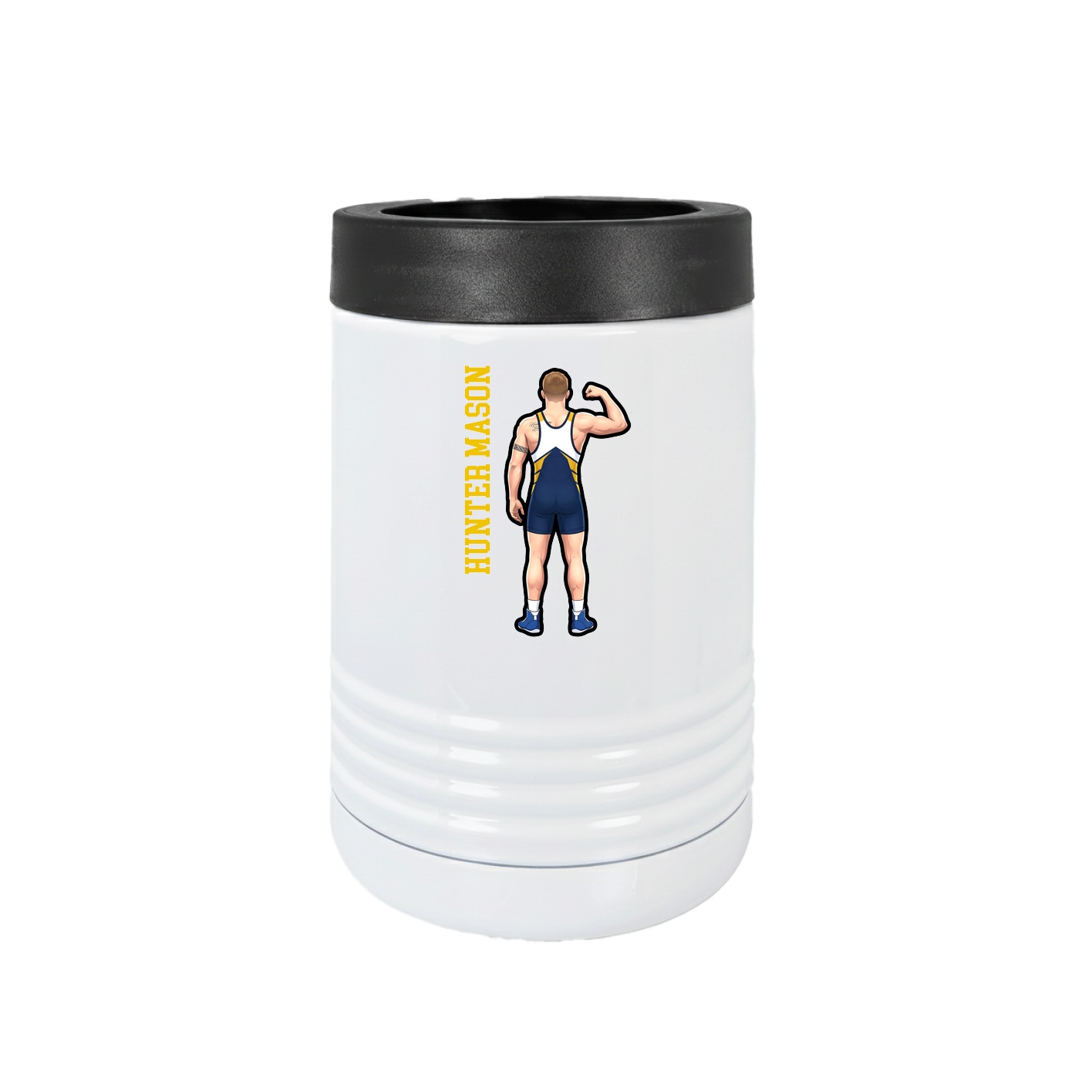 Beverage Holder — Name Vertical in White