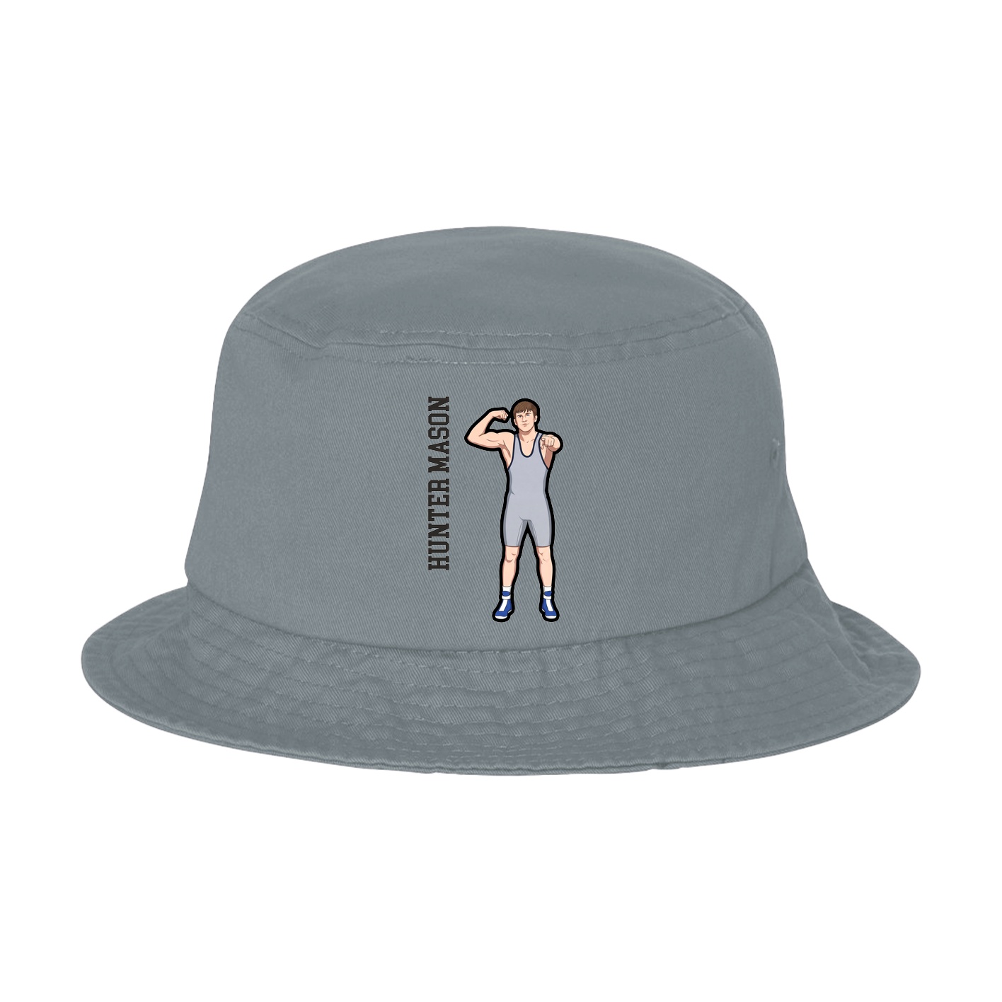 Bucket Cap — Name Vertical in Grey
